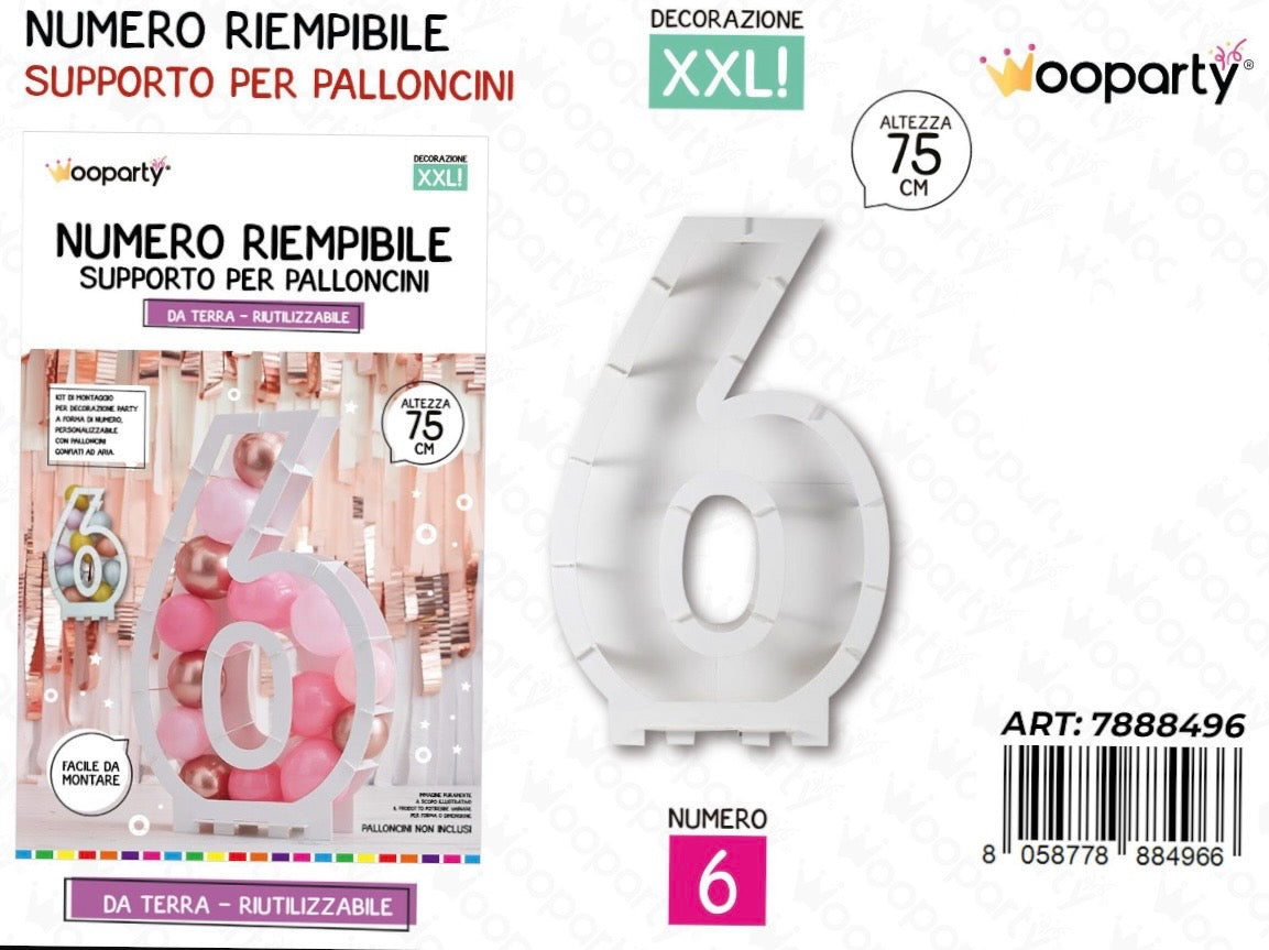 NUMERO riempibile 6 75cm