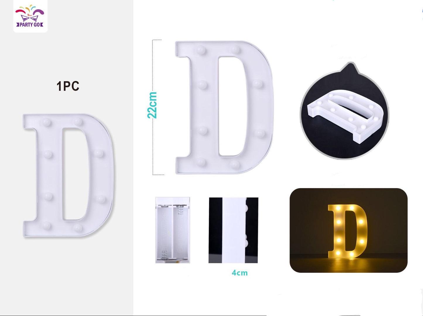 Lettera "D" 22cm
