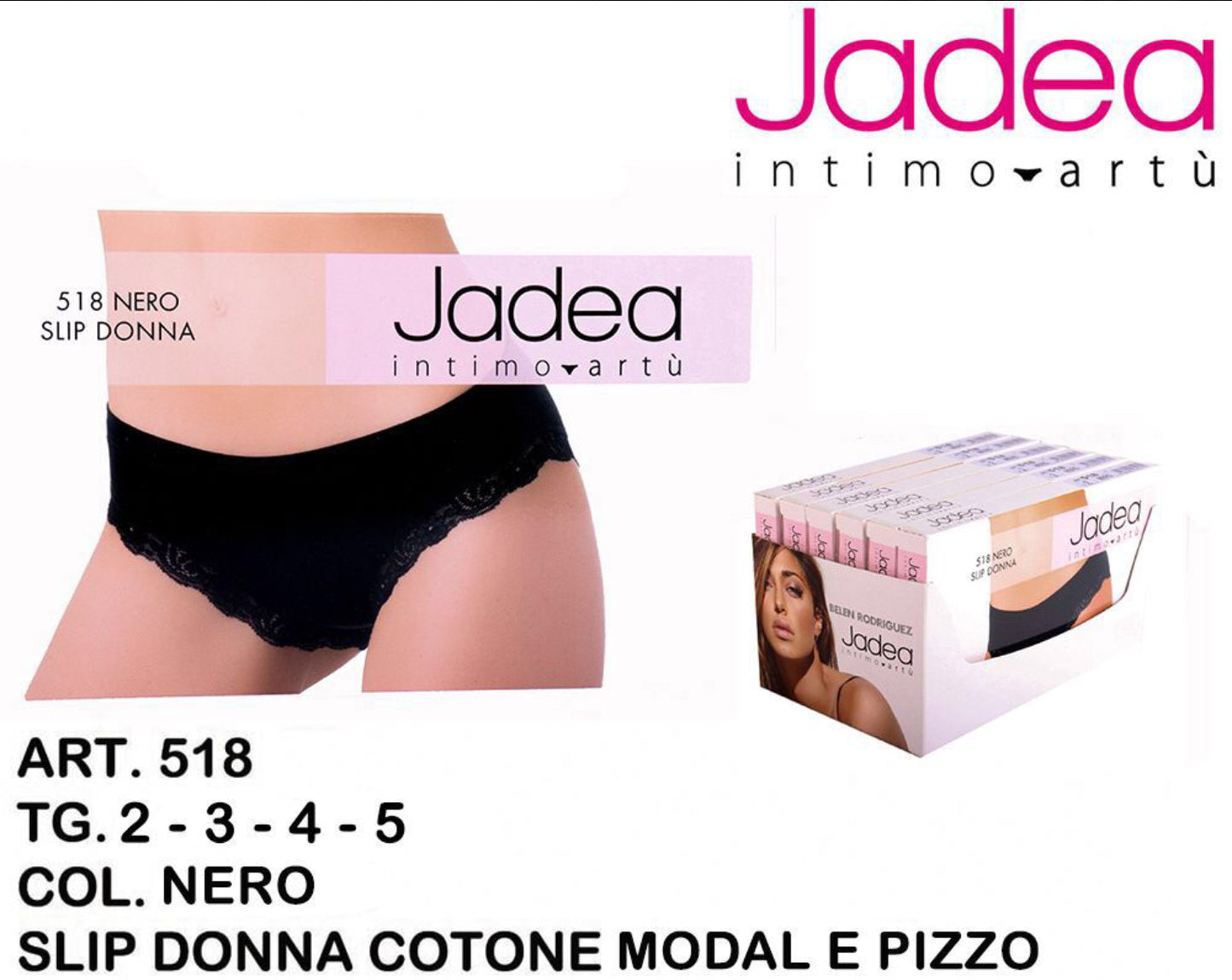JADEA slip donna pizzo nero 518