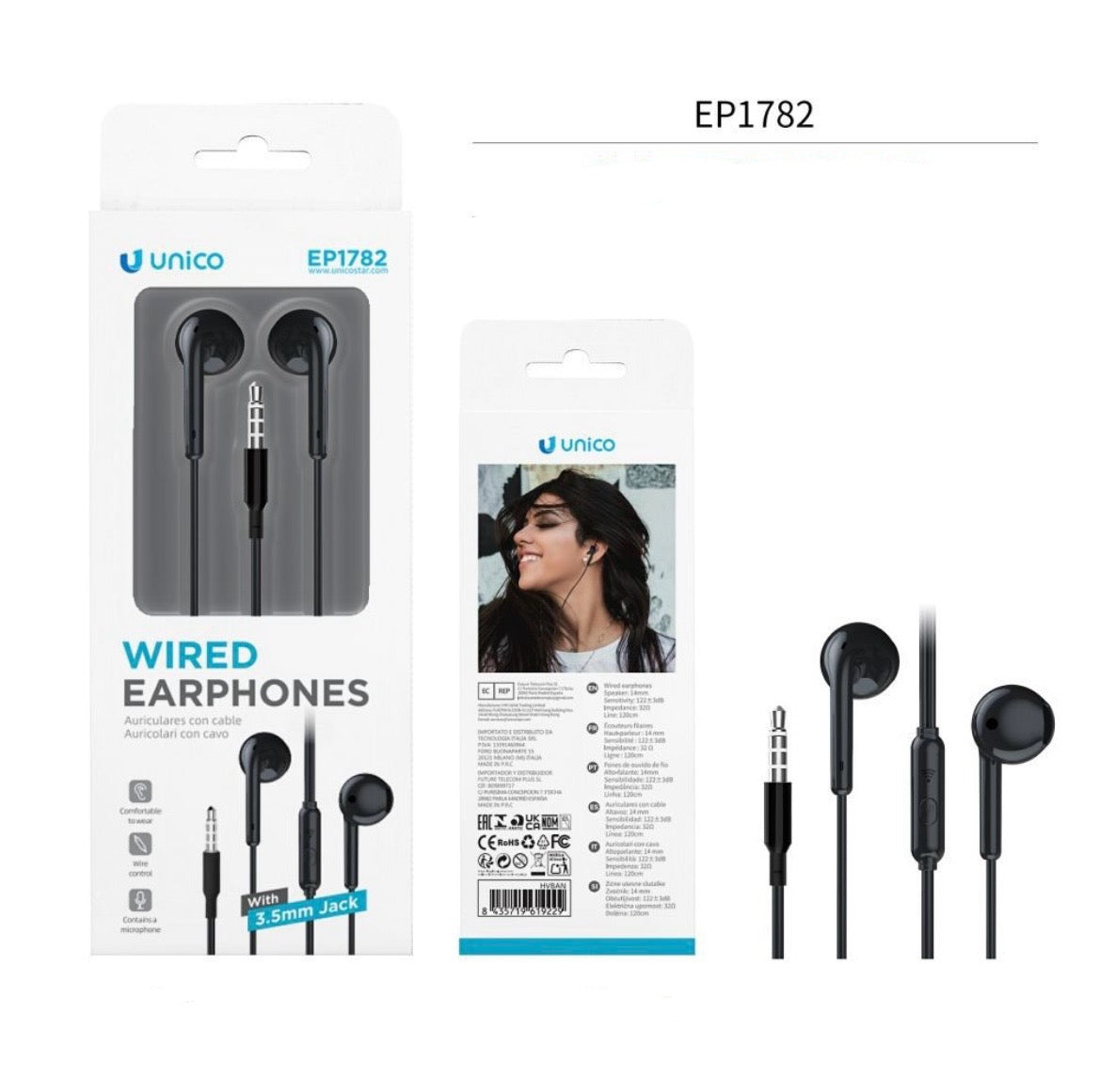 UNICO auricolare nero EP1782