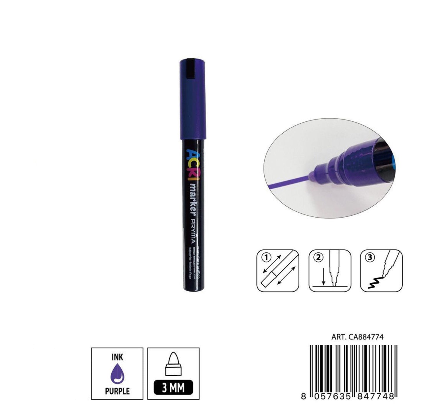PRYMA marcatore acrilico 3mm N.101 viola scuro