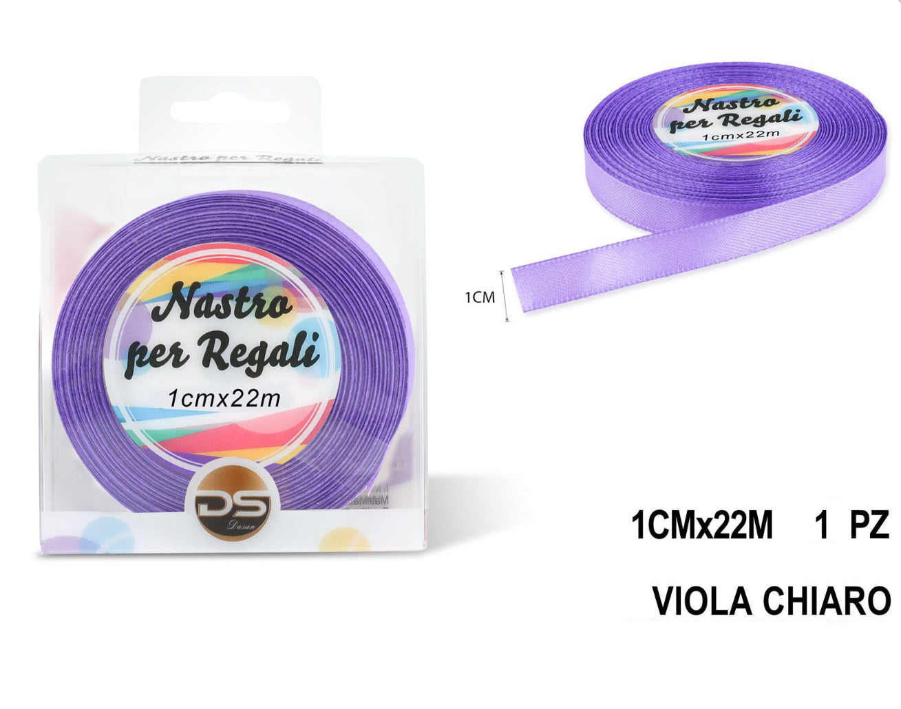 Nastro raso 1 cm VIOLA CHIARO