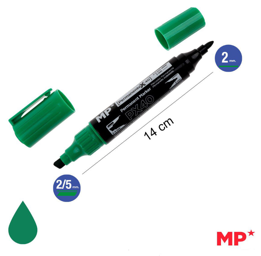 MP Pennarello indelebile a doppia punta verde