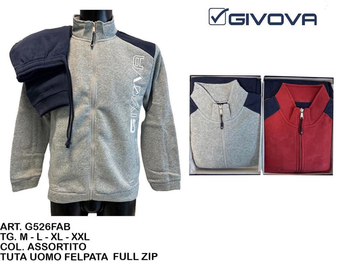 GIVOVA tuta uomo felpata