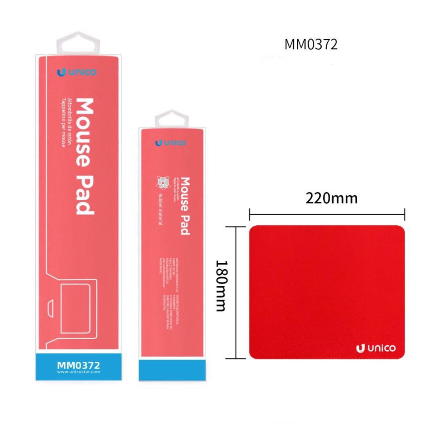 UNICO mouse mat RED MM0372