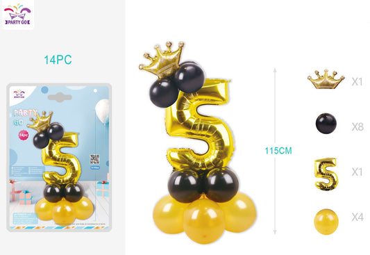 Set palloncini nero7oro numero 5