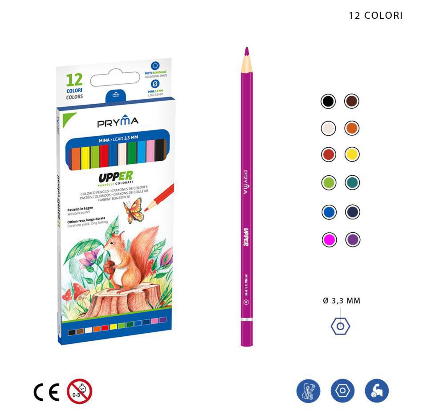 PRYMA UPPER pastelli da 12