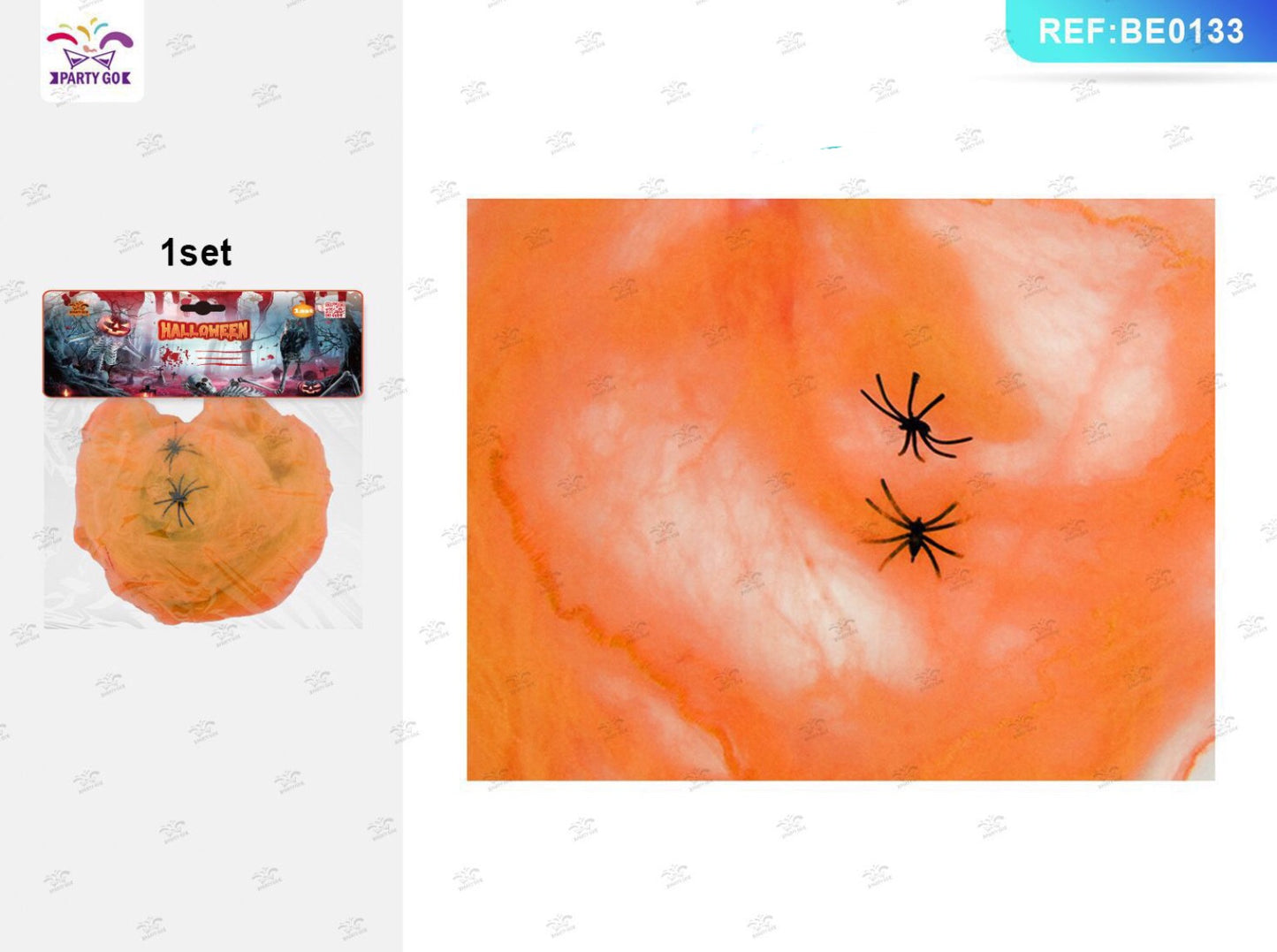 HALLOWEEN tela arancione di cotone 20g 2ragni