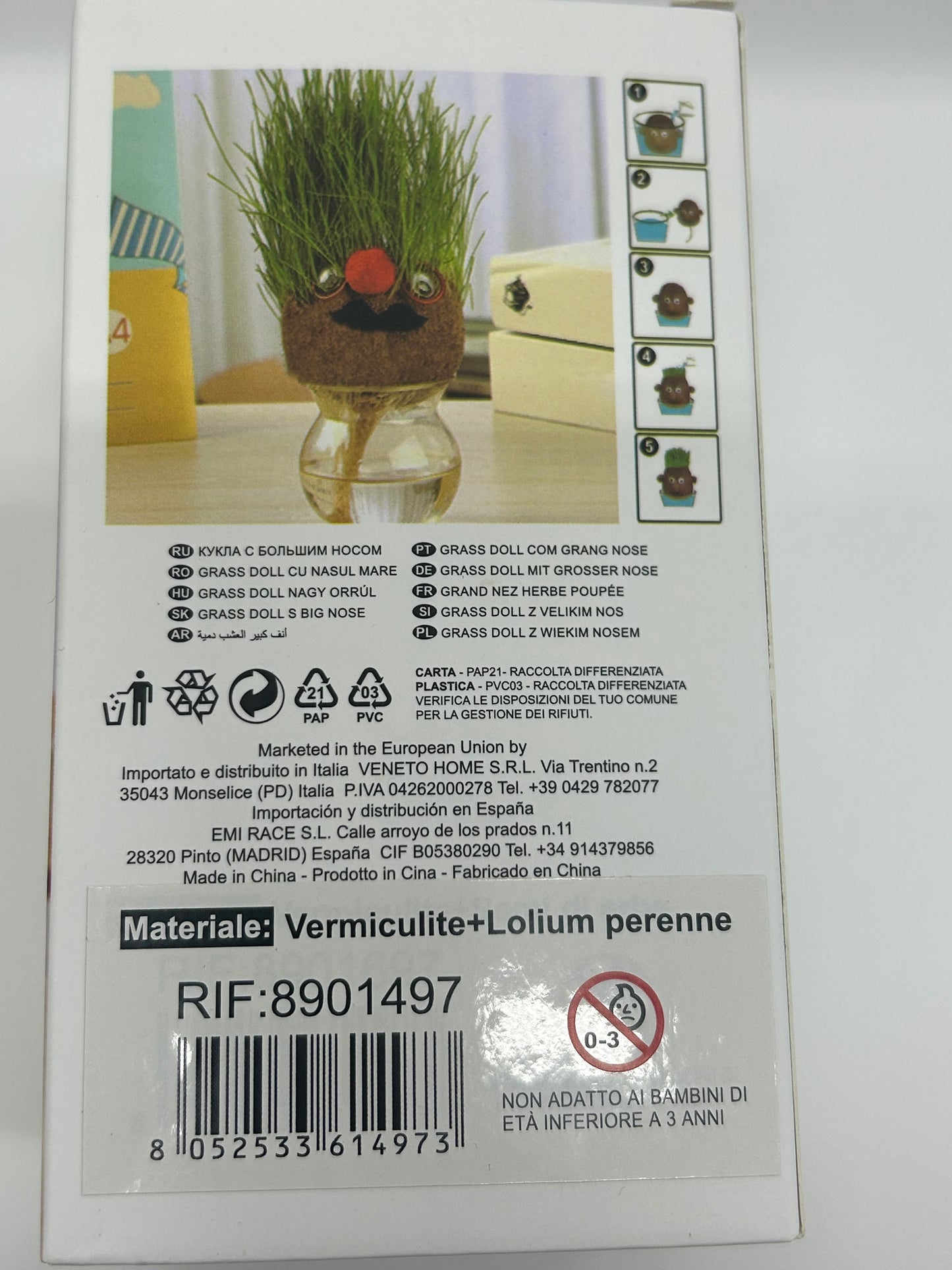BOMBOLA d’erba con grande naso