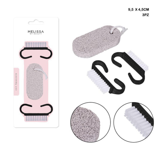 MELISSA pietra pomice  2 spazzole