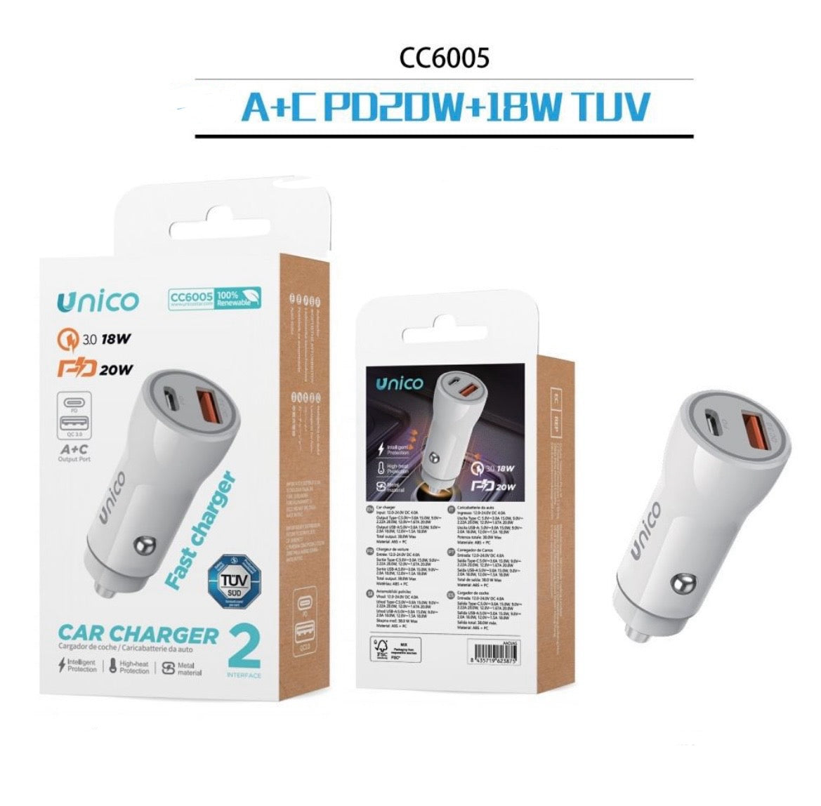 UNICO 20W+18W BIANCO CC6005