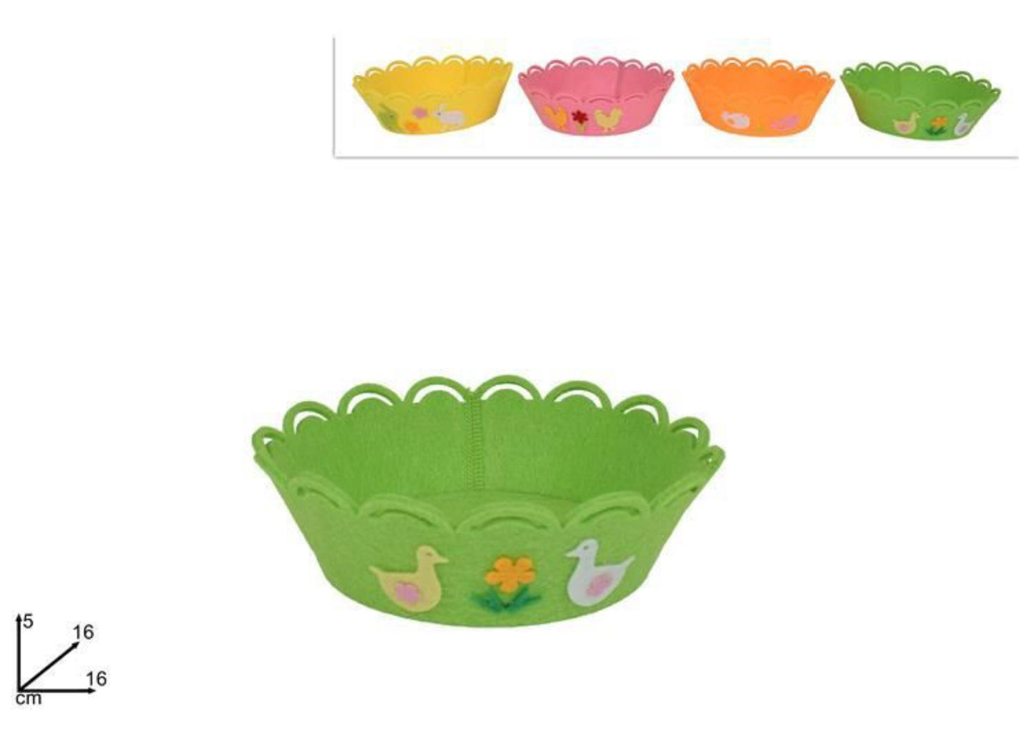 PASQUA cesto feltro tondo 16cm