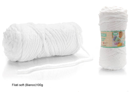 Filo soft uncinetto BIANCO 100g/55m