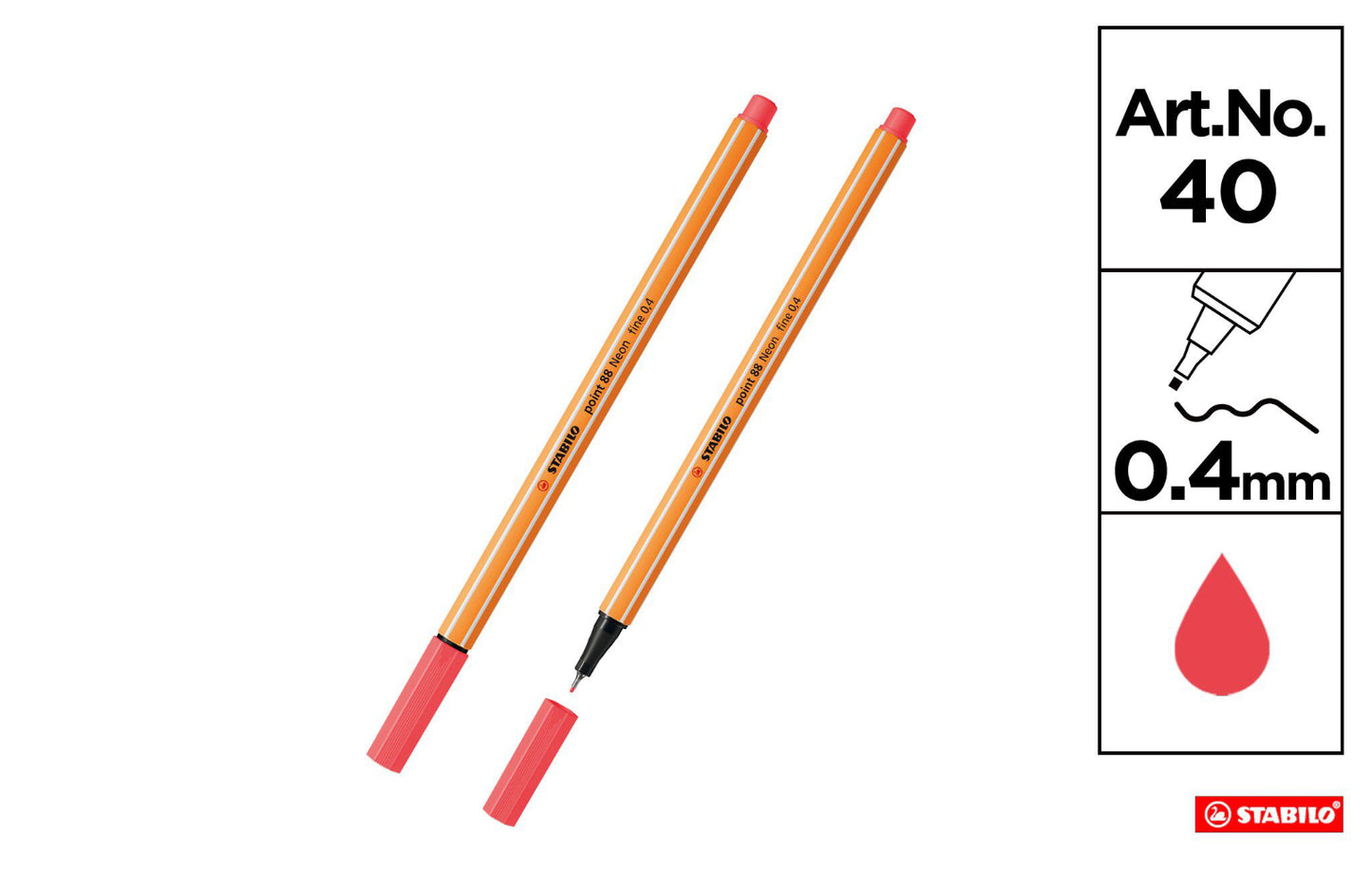 Stabilo fineliner point 0,4mm rosso 40