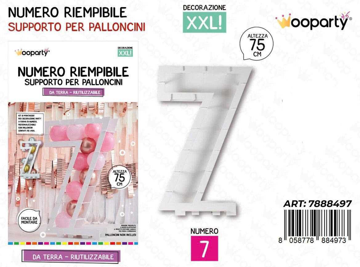 NUMERO riempibile 7 75cm