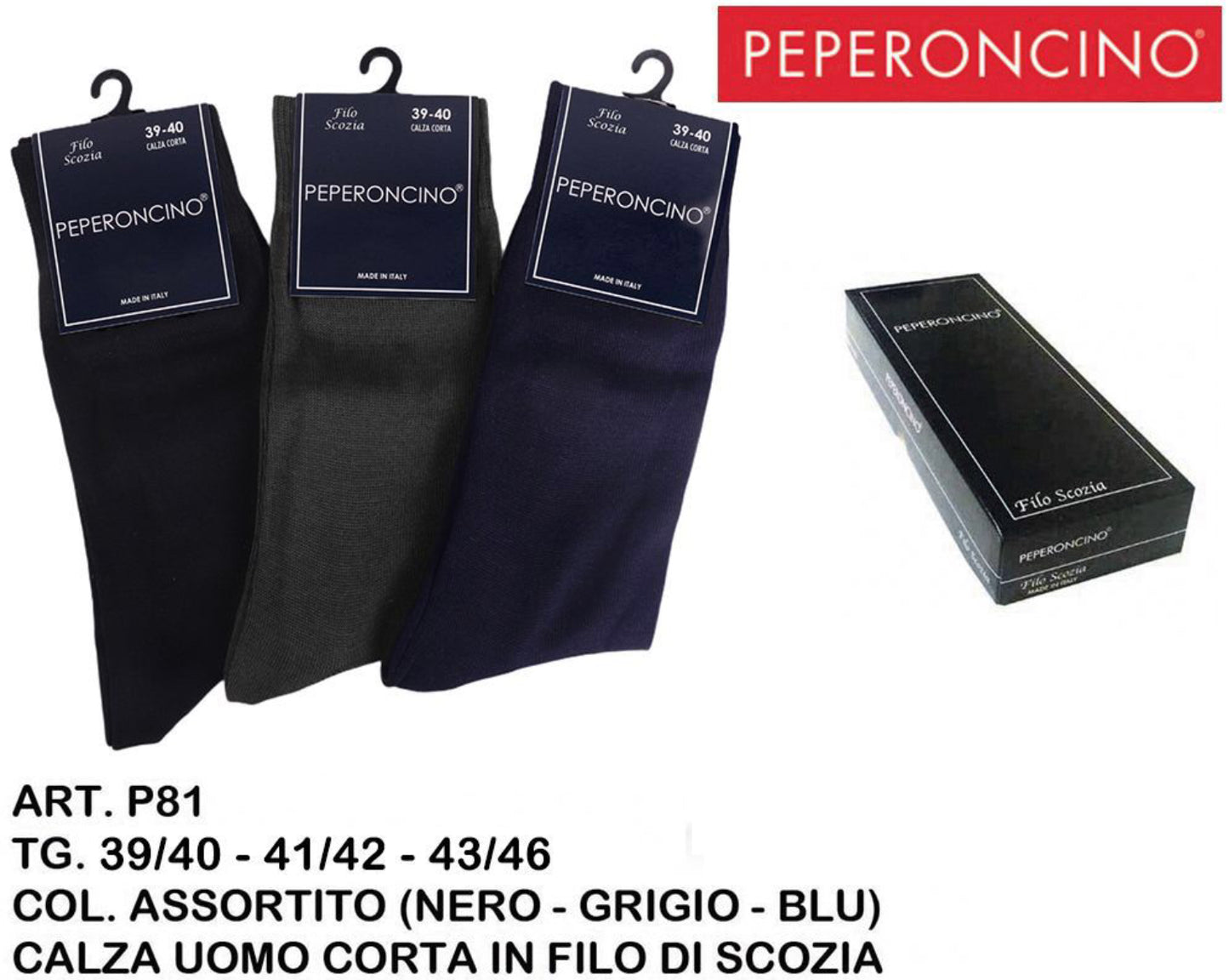 PEPERONCINO calze lunghe in filo scozia