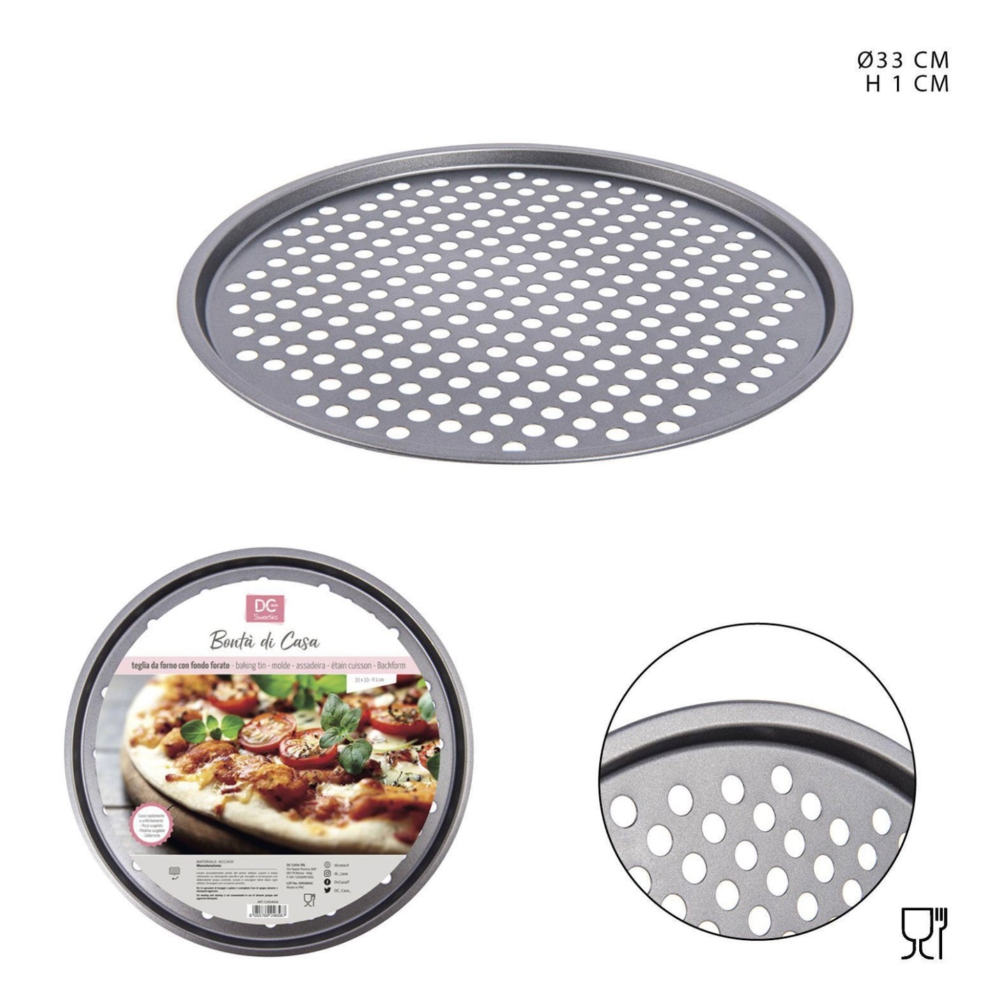 DC CASA taglia pizza tonda D33xH1cm