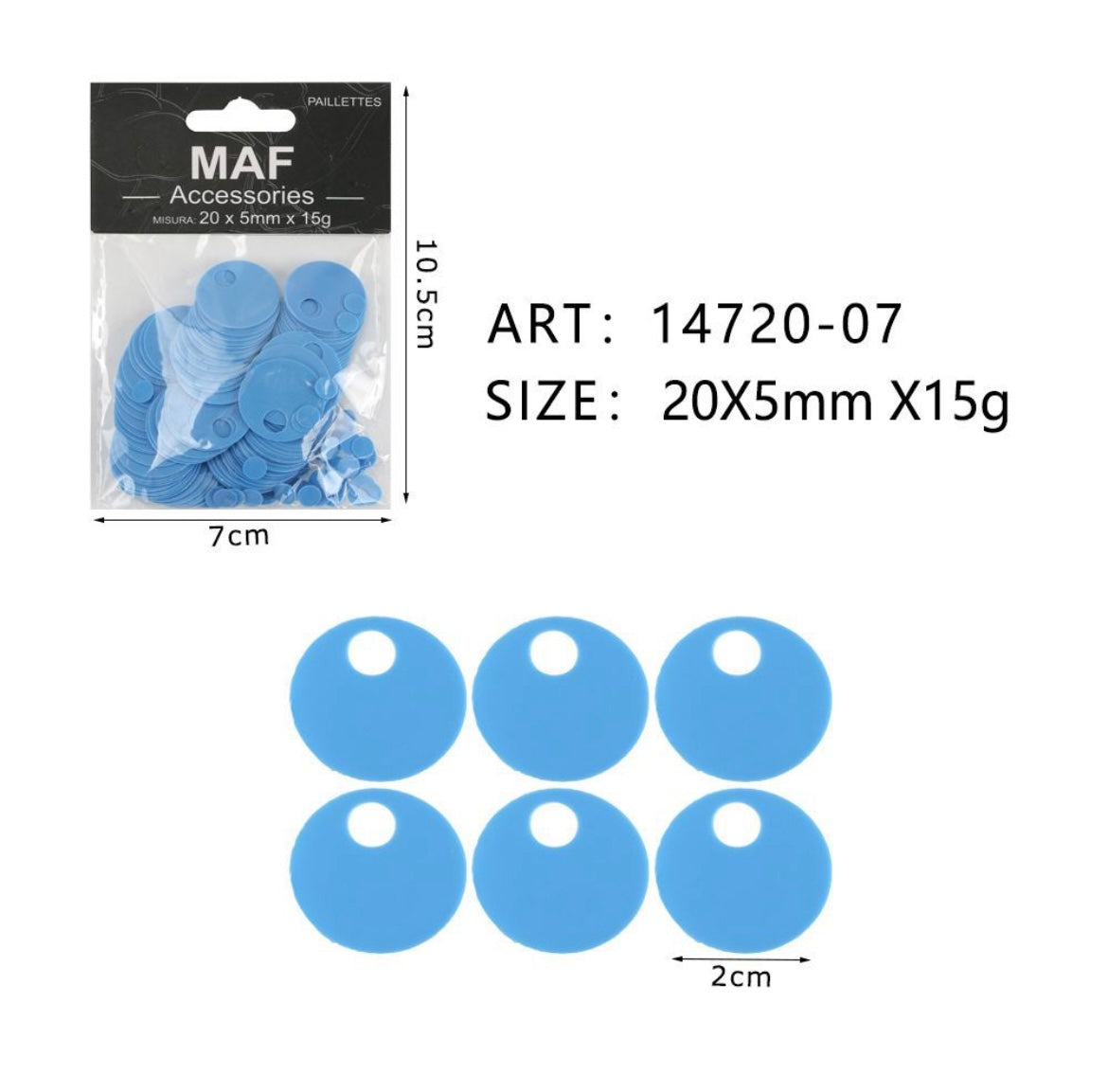 PAIETTE 20x5mm 15g ART.14720