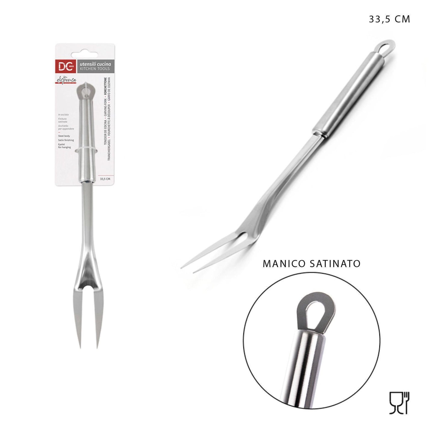 DC CASA forchettone acciaio satinato 33.5x3.5cm