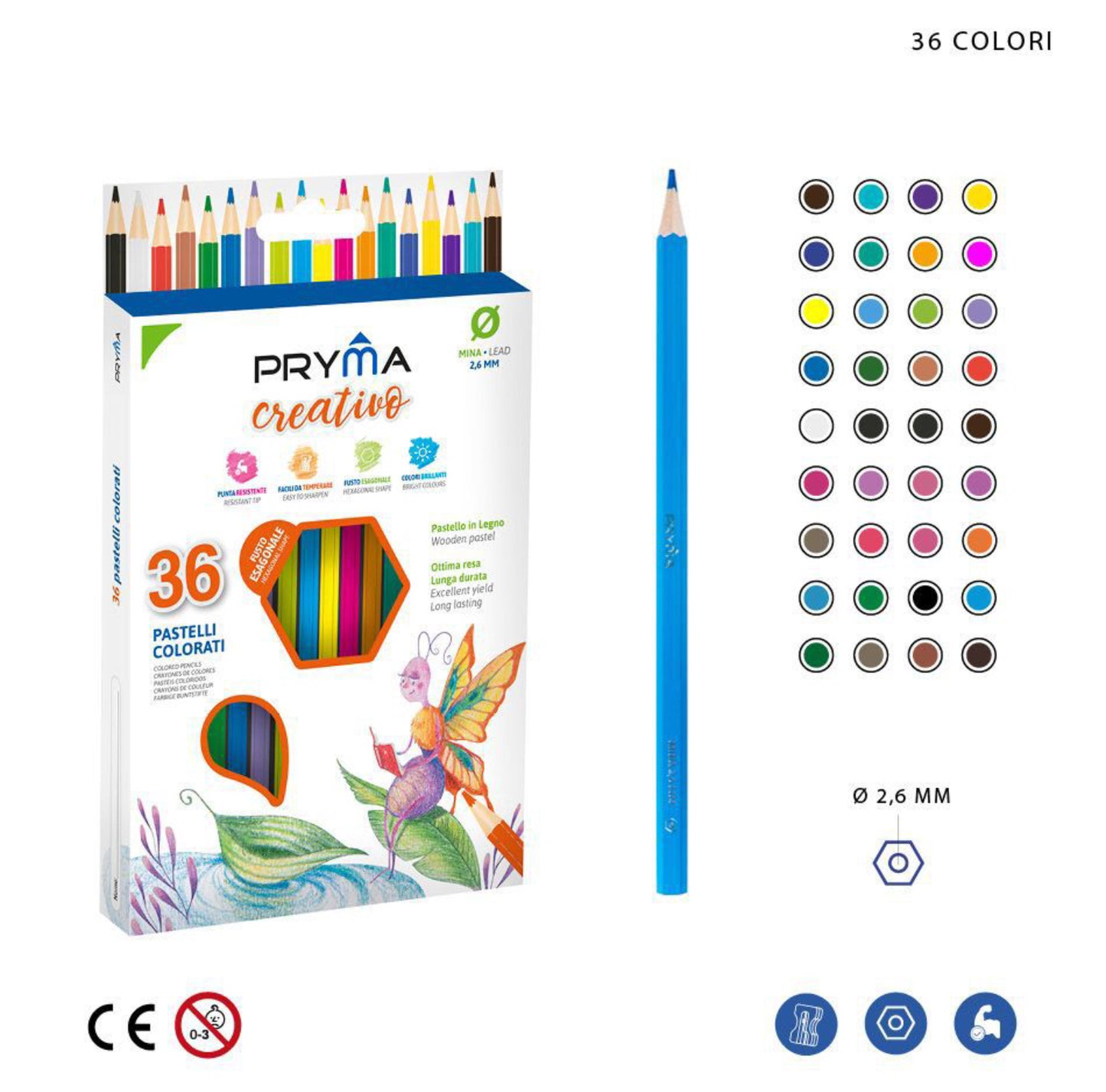 PRYMA creativo pastelli da 36