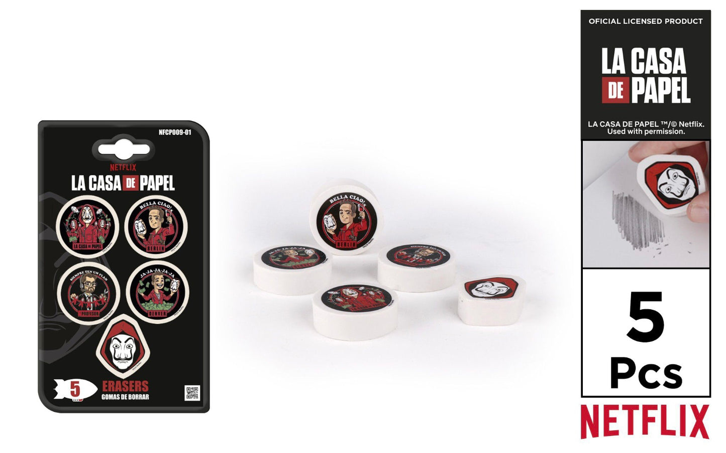 La casa de papel gomma 5pezzi