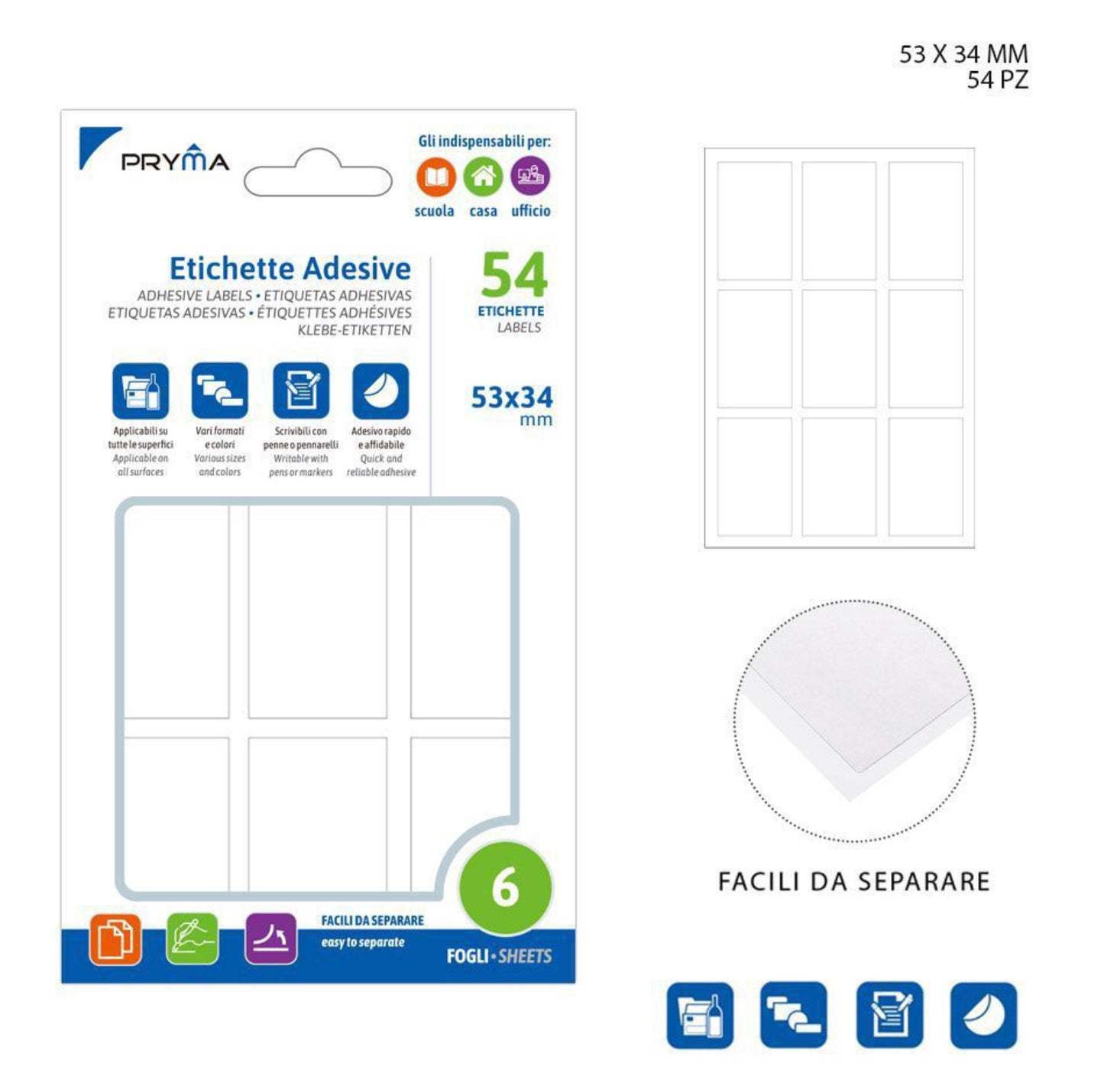 Pryma etichetta adesiva 54etichette