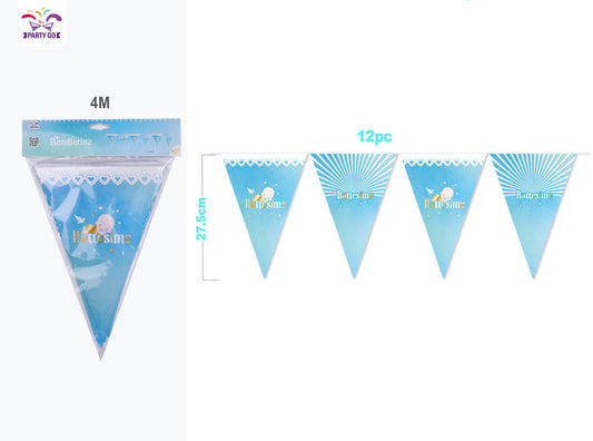 Festone battesimo azzurro