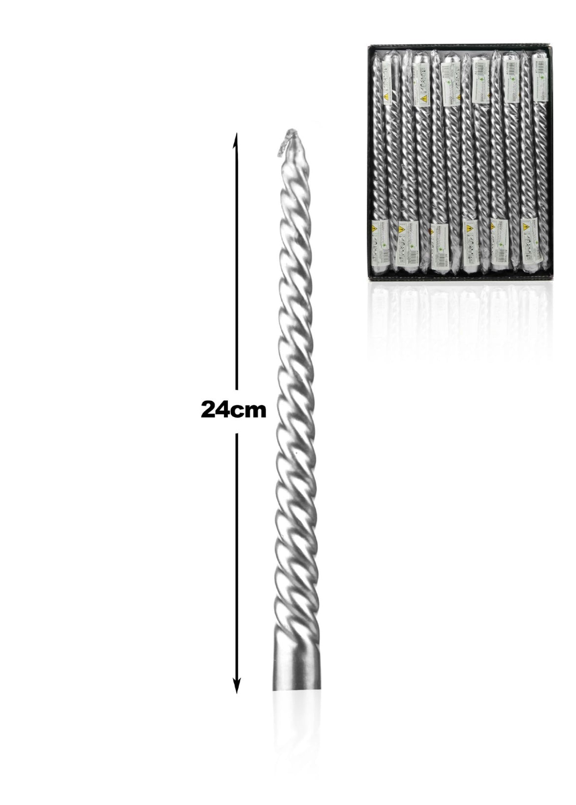 NATALIZIA candela torciglione argento 24cm