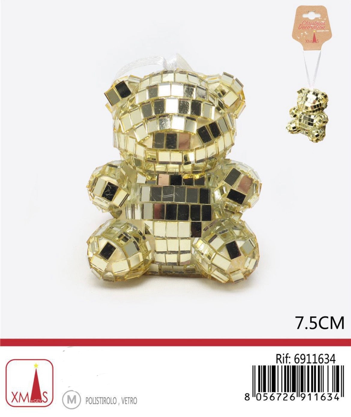 NATALIZIA pendente orsetto oro 7,5cm