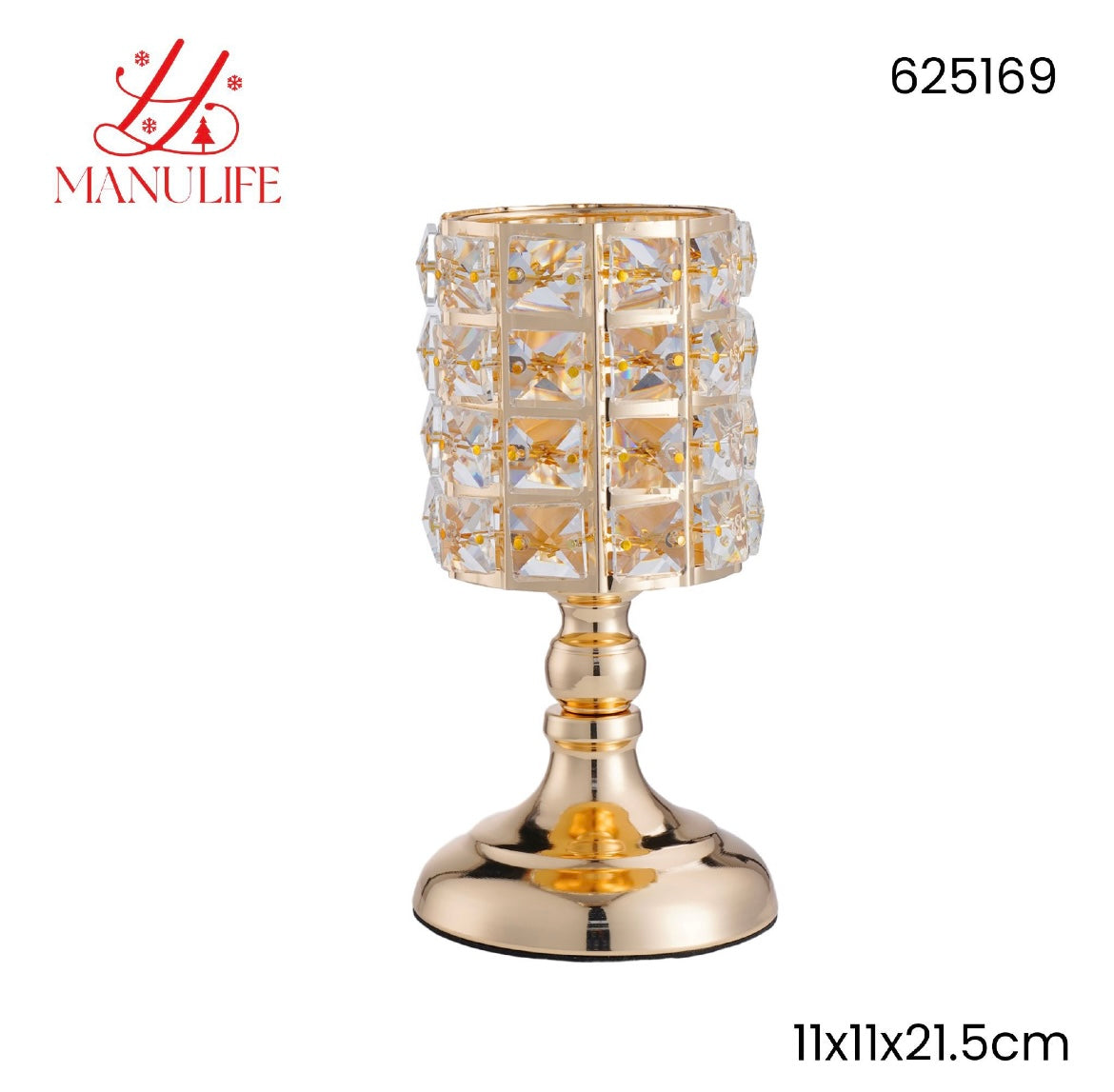 NATALIZIA porta candela 11x11x21,5cm