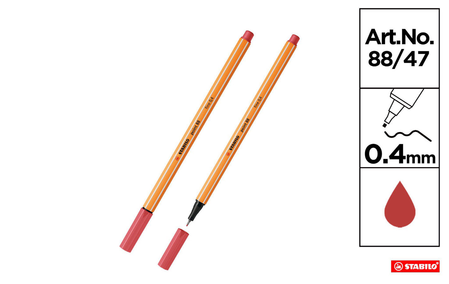 Stabilo fineliner point 0,4mm ruggine 88/47