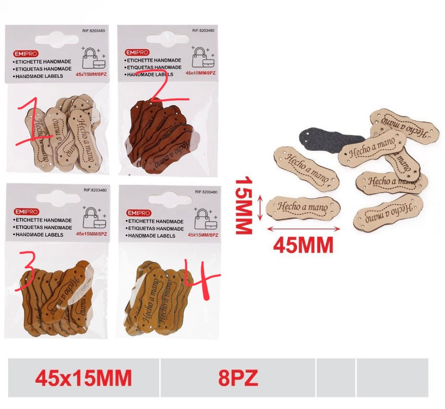 EMI ETICHETTE HANDMADE 45*15MM 8PZ
