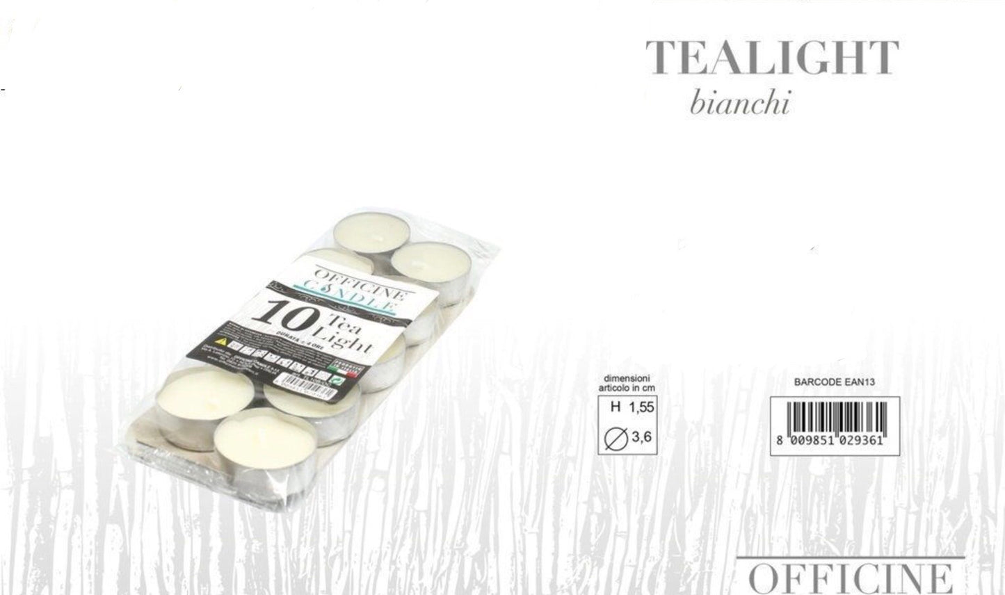 CANDELE tea light bianco 10pz