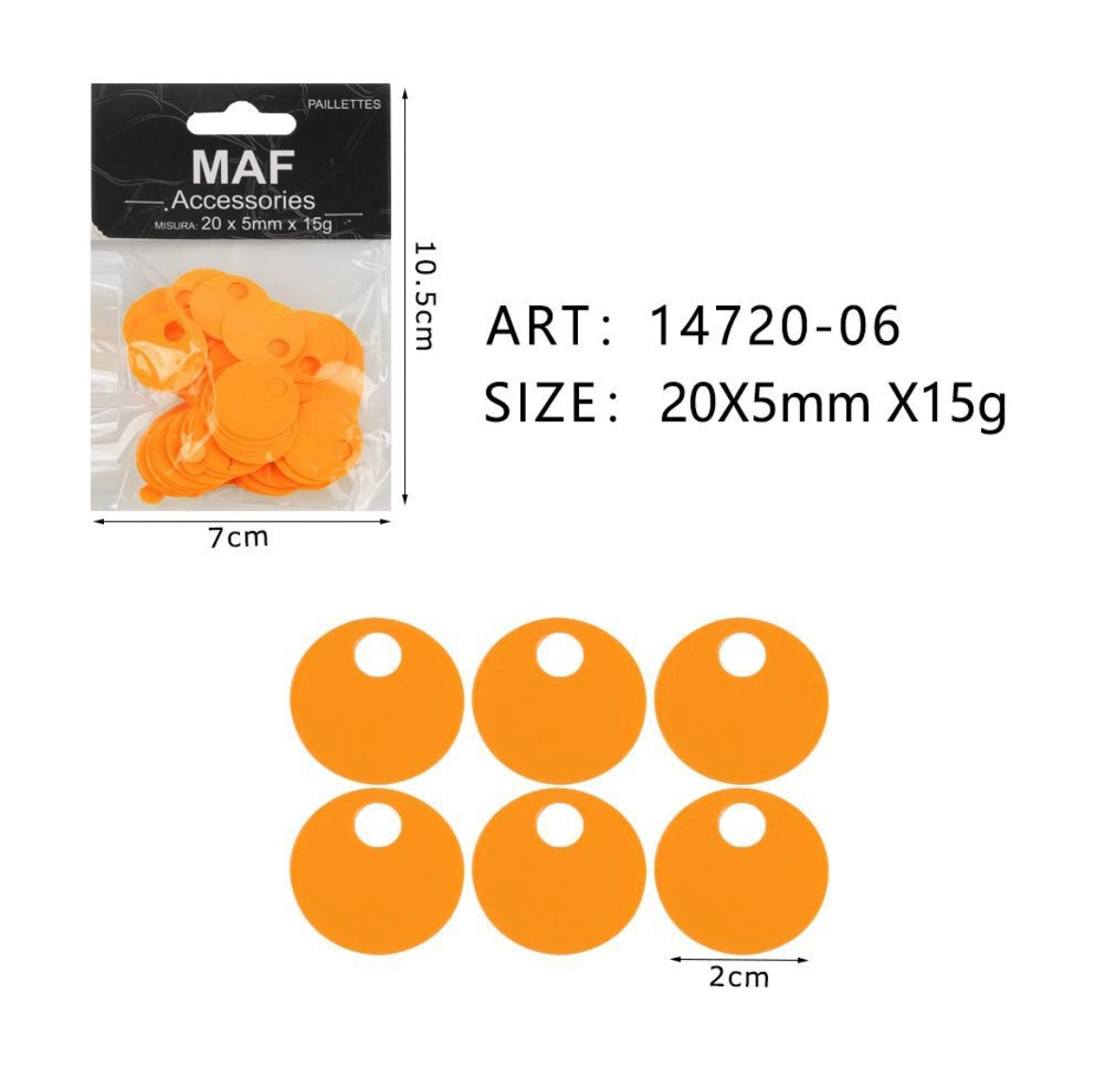 PAIETTE 20x5mm 15g ART.14720