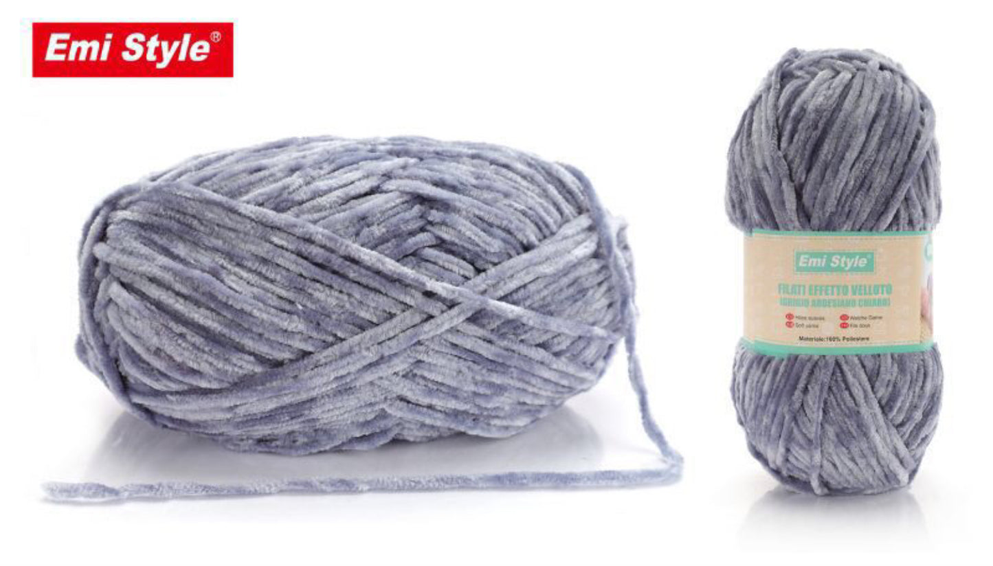 FILATI effetto velluto grigio chiaro 100g