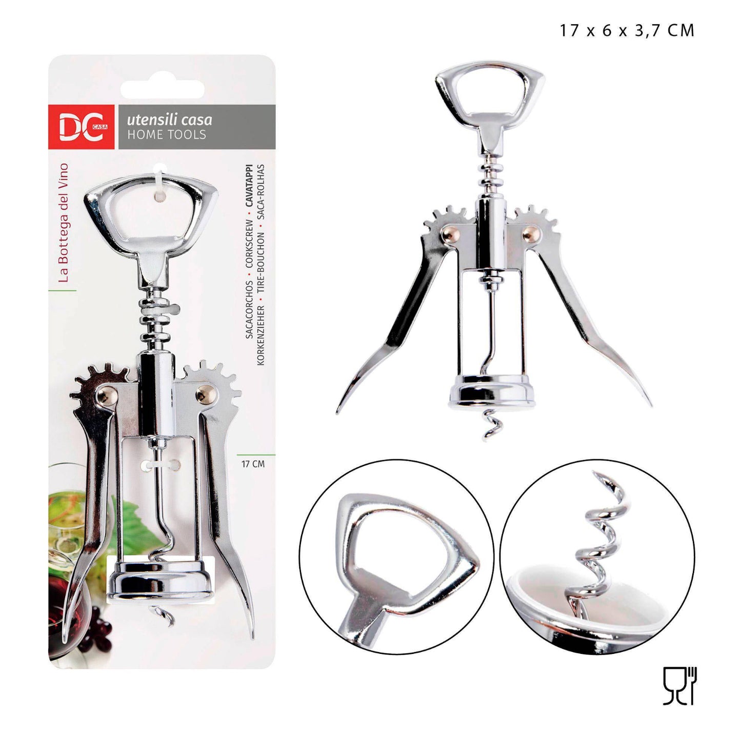 DC CASA cavatappi metallo 17x6x3.7cm