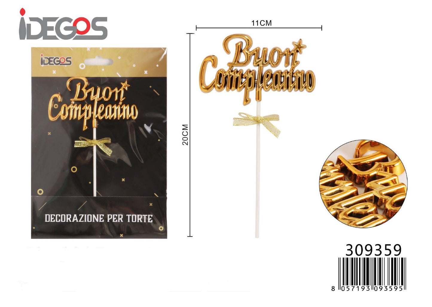 DECORAZIONE per torta “buon compleanno “
