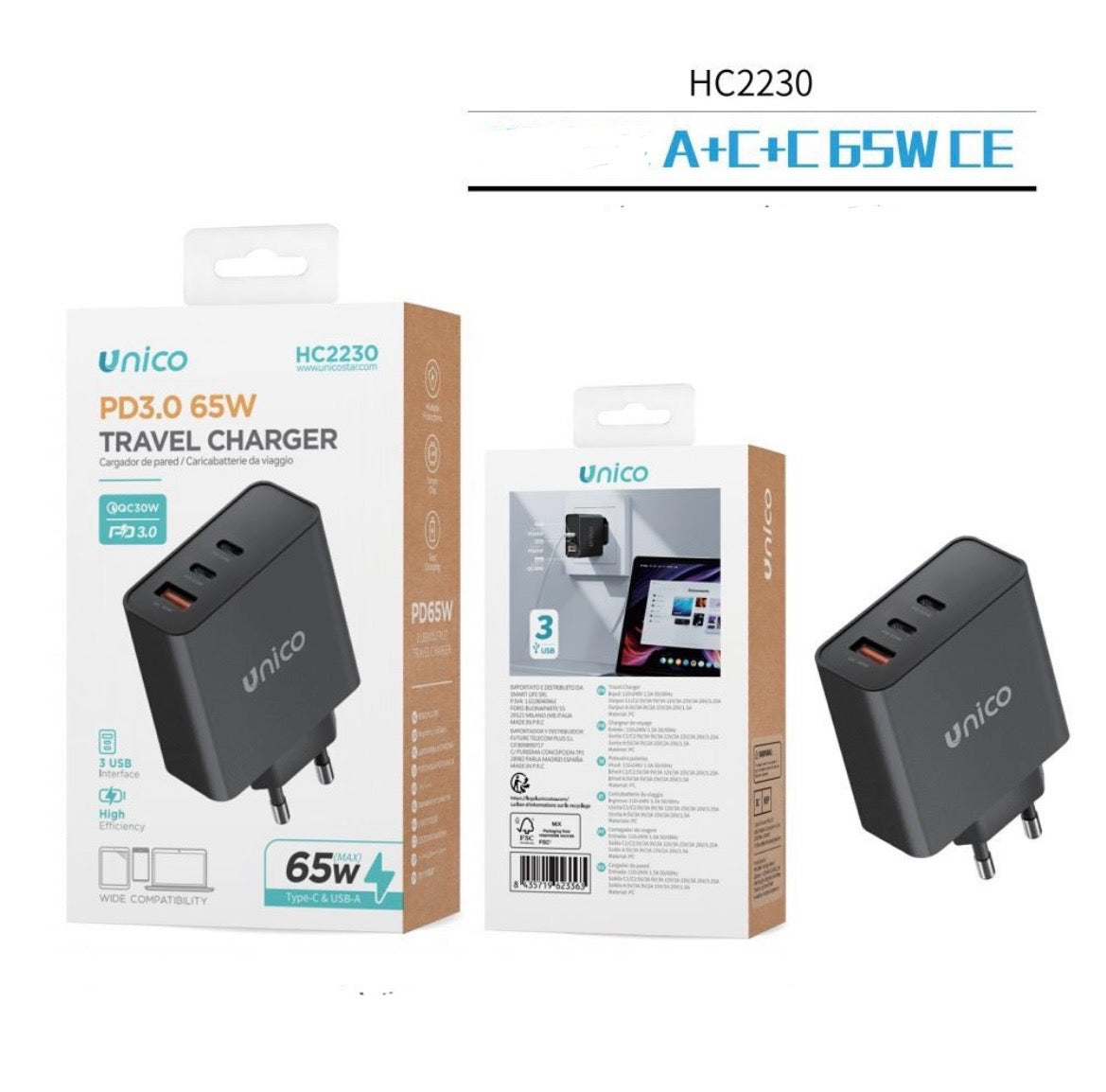 UNICO adattatore presa 65W HC2230