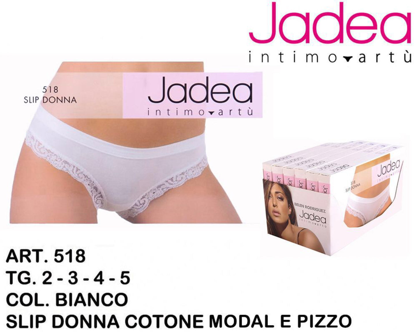JADEA slip donna e pizzo bianco 518