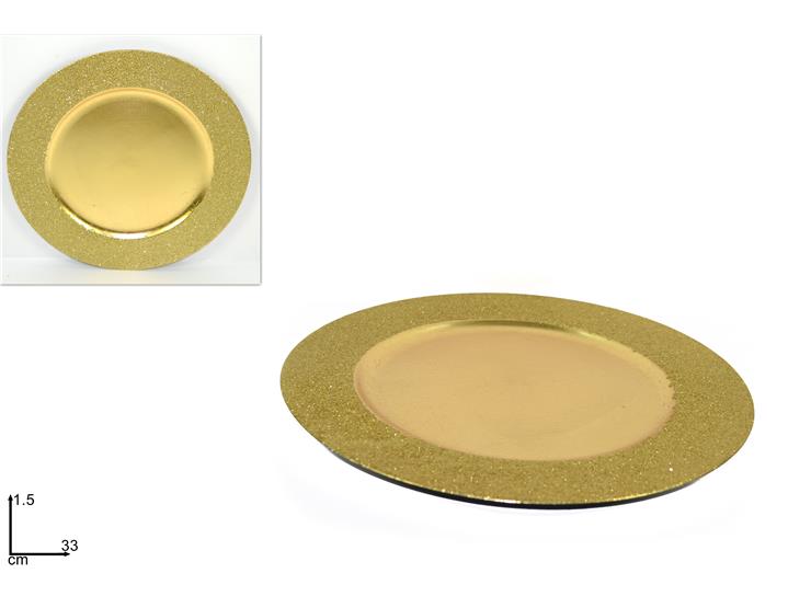 NATALIZIA sottopiatto glitter oro 33cm