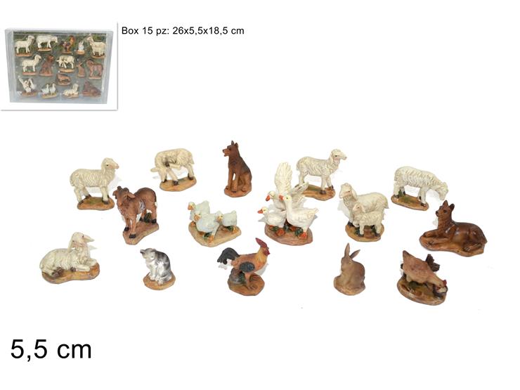 NATALIZIA animali presepe piccoli 15pz 5,5cm