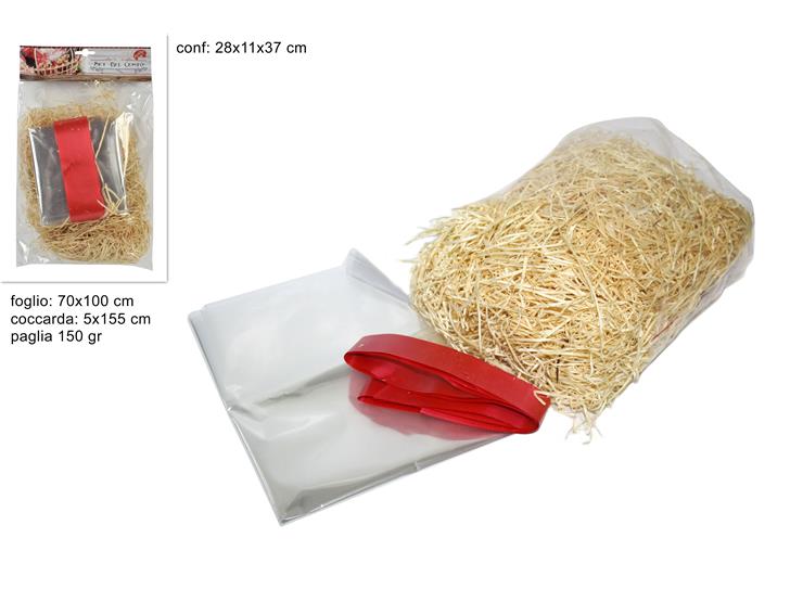 NATALIZIA set kit cesto truciolo legno