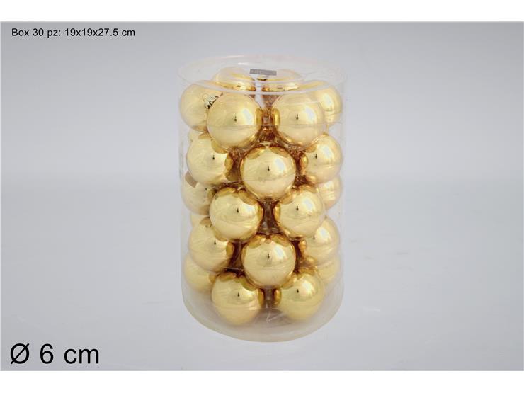 NATALIZIA SET 30 PALLE VETRO 6CM LUCIDE ORO