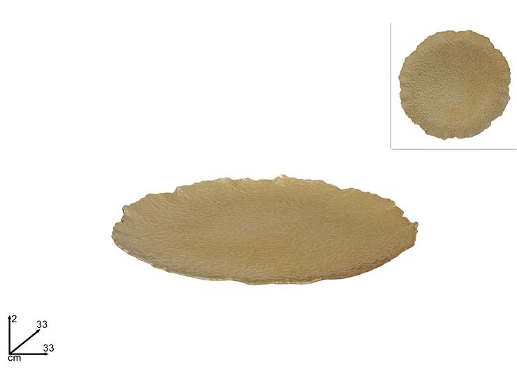 NATALIZIA sottopiatto vetro33cm oro