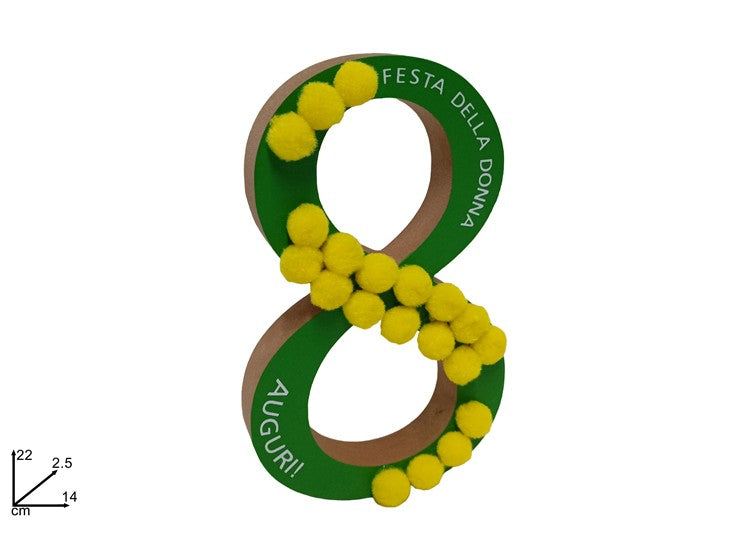 DECORAZIONE LEGNO 22CM FESTA DONNA