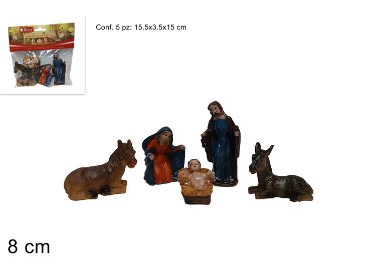 NATALIZIA set natività 8cm 5pz