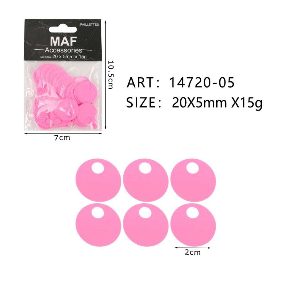 PAIETTE 20x5mm 15g ART.14720