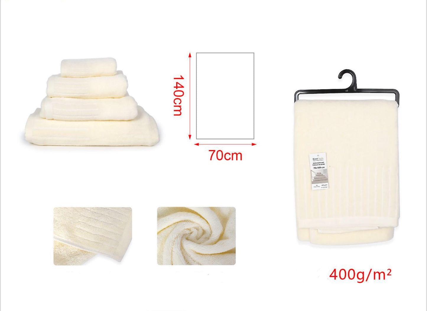 ASCIUGAMANO beige 70x140cm