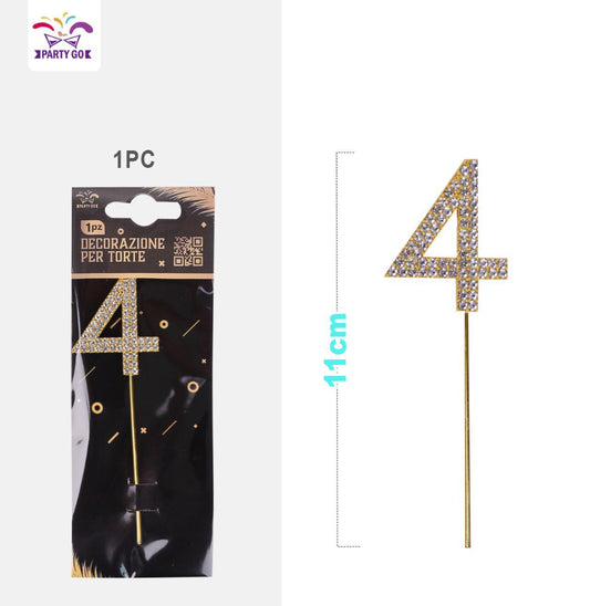 Decorazioni torta oro numero 4