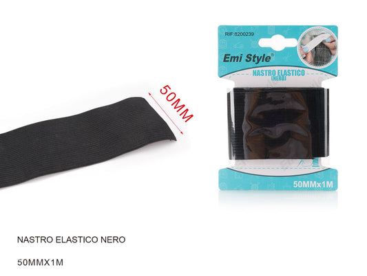 NASTRO elastico nero 50mmx1m